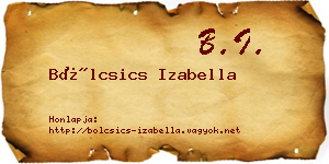Bölcsics Izabella névjegykártya